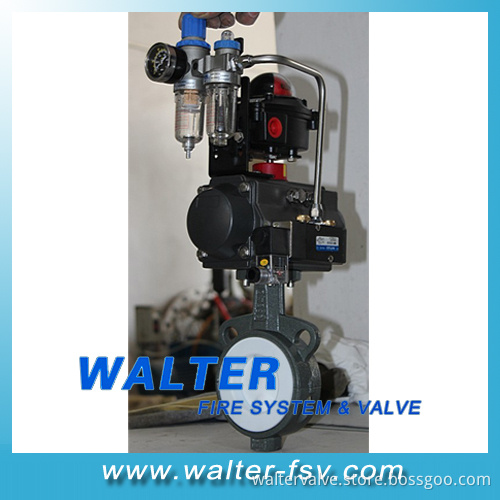 Pneumatic Butterfly Valve PTFE Seated